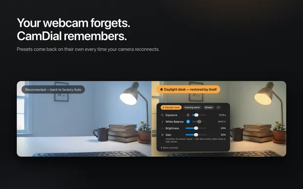 CamDial: USB Webcam Settings screenshot
