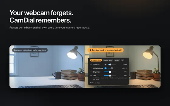 CamDial: USB Webcam Settings screenshot 1