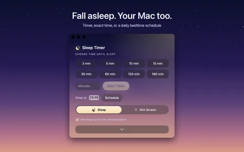 Sleep Timer: Menu Bar & Widget screenshot