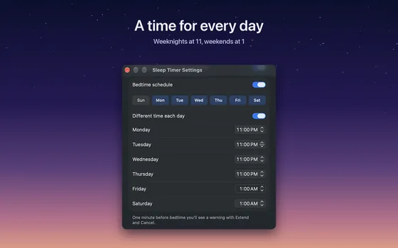 Sleep Timer: Menu Bar & Widget screenshot 2
